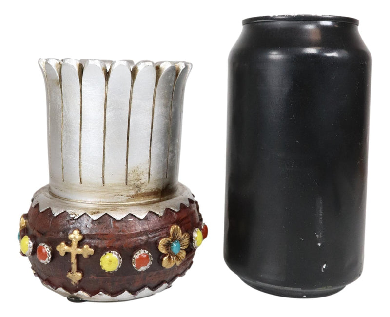 Western Vintage Vase With Colorful Beads Le Fleur Crosses Pen Holder Figurine