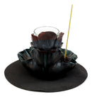 Ebros Feng Shui Zen Lotus Flower Incense Cone & Stick Burner Candle Holder Figurine