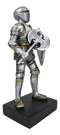 Medieval Armory Valiant Crusader Knight Of Cross With Axe And Shield Figurine