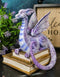 Amy Brown Purple Crater Moon Bookworm Dragon Sitting On Stack Of Books Figurine