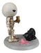 Lucky The Skeleton Boy Dropping His Ice Cream By Mystical Black Cat Figurine