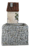Fairy Garden LED Light Mediterranean Floral Planter Mini House With Grey Stones