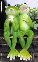 Romantic Frog Couple Sitting Side by Side Bracket Mantelpiece Ledge Shelf Sitter