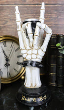 Gothic Hand Sign Skeleton Rock & Roll Spiked Bracelet Votive Candle Holder Decor
