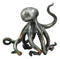 Ebros Large Standing Octopus Statue in Silver Finish Resin Marine Decor 11.5" W
