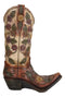Western Country Arizona Floral Vines Brown Cowgirl Cowboy Boot Vase Figurine
