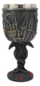 Ebros Set of 3 Valyrian Steel Blade Swords And Armory & Double Dragon Goblet Mug