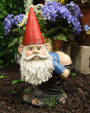 13.5"H Large Naughty Fun Prank Bare Butts Mooning Grumpy Garden Gnome Statue - Ebros Gift