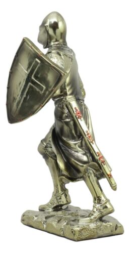 Medieval Holy Roman Empire Crusader Knight In Battle Statue Suit Of Armor Decor