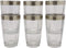Ebros Silver Accented Meander Greek Fret Key Rim 16oz Highball Glass Set of 6