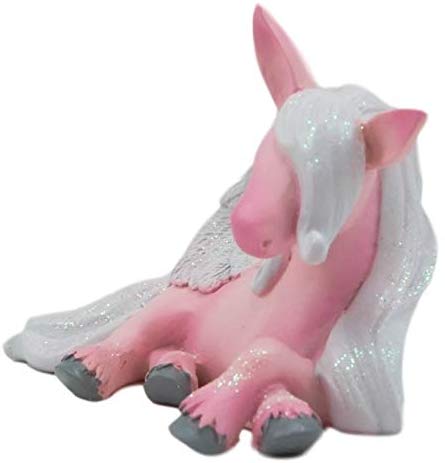 Ebros Whimsical Fairy Tale Pegasus Horse Figurine Shelf Decor (Pink Acacia)