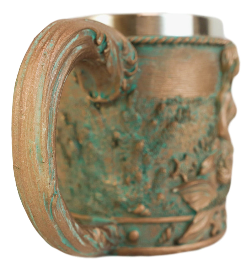 Rustic Nautical Ocean Coral Reef Mermaid With Sea Stars Shells Coffee Tea Mug