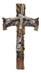 25" Large Rustic Western Cowboy Six Shooter Pistols And Shotgun Wall Cross Decor