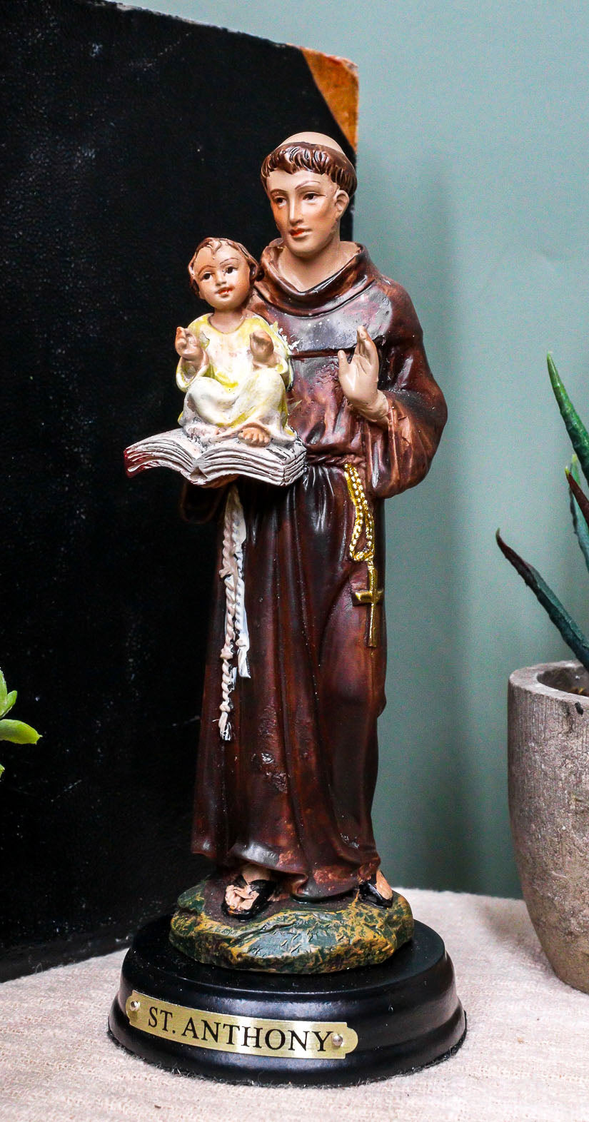 Ebros Gift Saint Anthony Carrying Baby Jesus Decorative Figurine 5.5" Tall