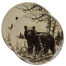 Ebros Black Bear Abstract Art Large Round Dinner Plate Set of 2 11" Diameter