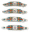 Set of 4 Rustic Southwestern Turquoise Cross Gemstones Crystal Cabinet Bar Pulls