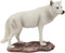 Ebros Gift Realistic Winter Hunter Tundra Snow White Albino Wolf Statue 8" Long