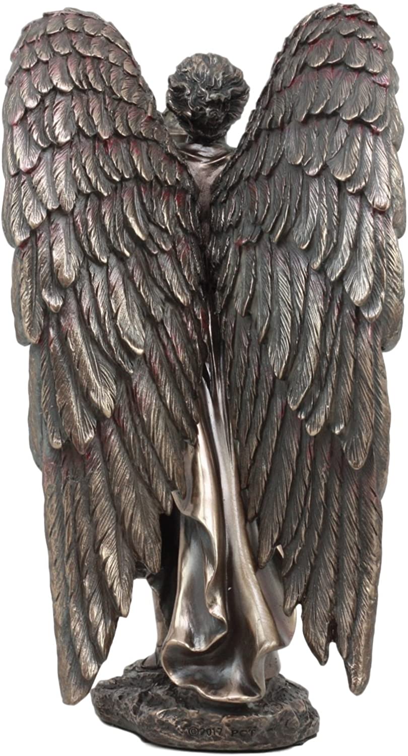 Ebros Archangel Chamuel Statue 9.5"H Angel Chamuel Carrying Holy Flame Figurine