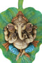 Colorful Lord Ganesha On Peepal Banyan Leaf Vastu Figurine Hindu God Of Success