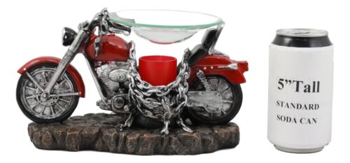 Ebros Red Vintage Motorcycle Chopper Bike Electric Oil Burner Or Tart Warmer Figurine
