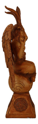 Rustic Red Clay Finish Sabbatic Goat Idol Baphomet Pentagram Figurine 6.5"H