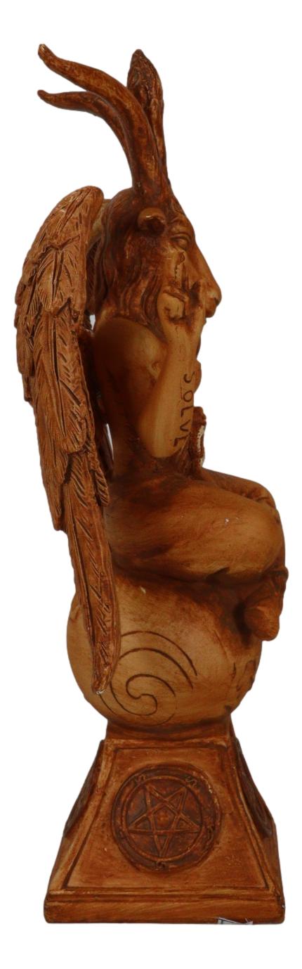 Rustic Red Clay Finish Sabbatic Goat Idol Baphomet Pentagram Figurine 6.5"H