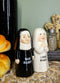 Ebros Bad And Good Habits Nun Pair Salt & Pepper Shakers Ceramic Magnetic Set