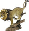 Ebros Lion King of The Jungle Running Down A Sloping Rock Statue 11.25" Long