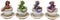 Ebros Metallic Baby Wyrmling Dragons in Tea Cups with Saucers Figurine Set 4.5"H
