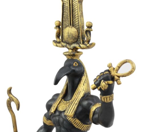 Ebros Egyptian God Ibis Headed Thoth Holding Was& Ankh Patron Of Knowledge - Ebros Gift