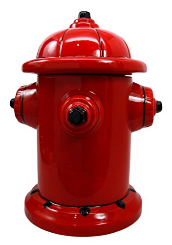 Ebros Gift Ceramic Fire Hydrant Treat Cookie Jar Decorative Figurine 10"H