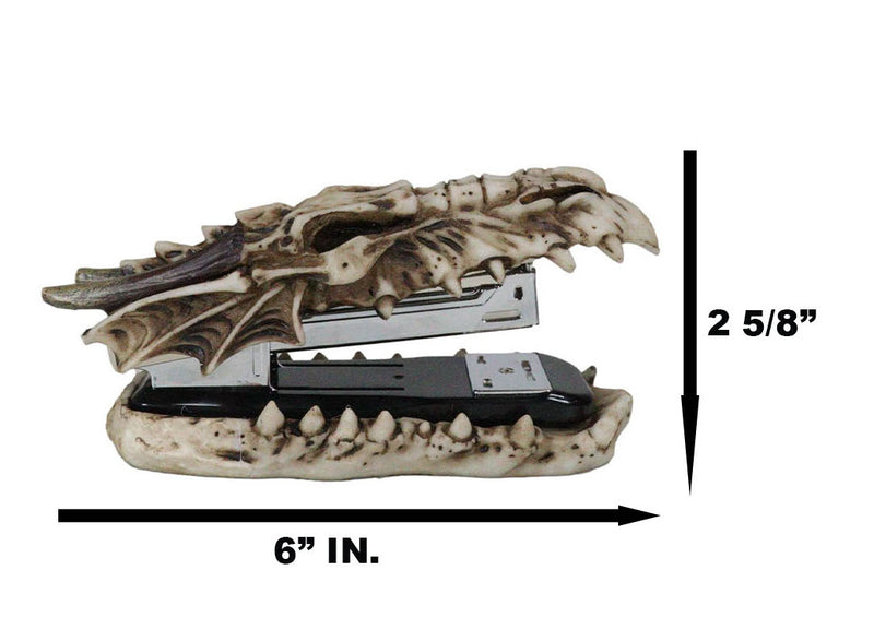 Ebros Skeleton Bone Dragon Head Stapler 6.75"L Office Desktop Accessory Decor