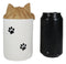 Ceramic Orange Tabby Cat Hiding and Peeking Dry Storage Jar with Paw Prints