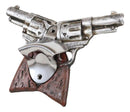Rustic Western Cowboy Crossed Revolver Gun Pistols Wall Beer Bottle Cap Opener