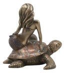 Ebros Ocean Mermaid Riding On Sea Turtle Statue Nautical Sirens Of The Seas Coral Reef