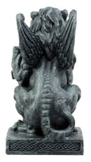 Ebros Stoic Notre Dame Sword Bearer Lion Heart Gargoyle On Pedestal Figurine 6"H