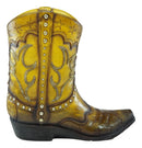 Rustic Western Cowboy Boot Tooled Leather Pattern Acrylic Resin Night Light Lamp