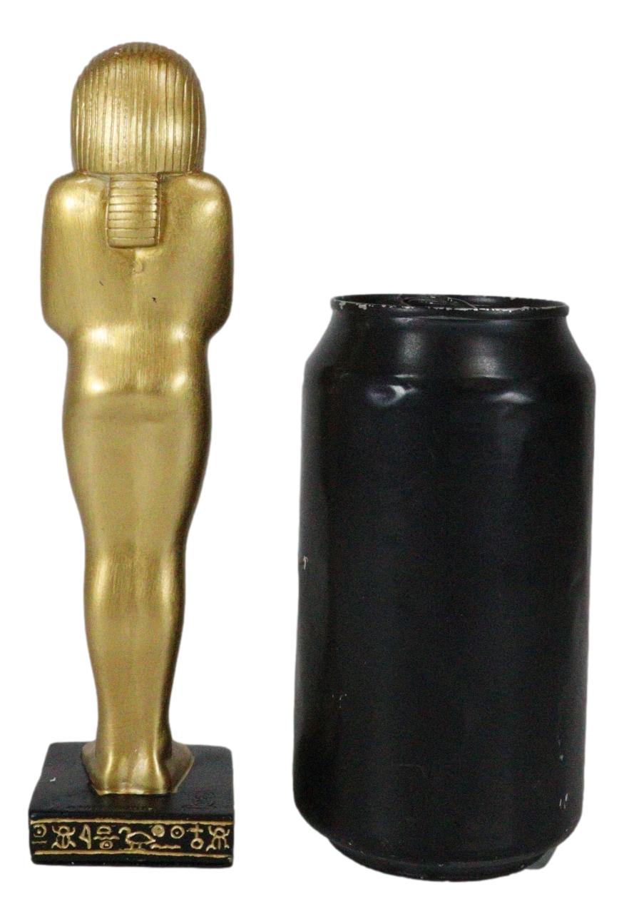 Egyptian Golden God Horus King Tut Sarcophagus Mummy With Hieroglyphs Figurine