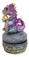 Purple Baby Wyrmling Dragon Holding Egg Decorative Kitchen Timer Figurine 60 Min