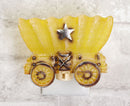 Rustic Western Cowboy Vintage Wheeled Wagon Wall Plug In LED Night Light