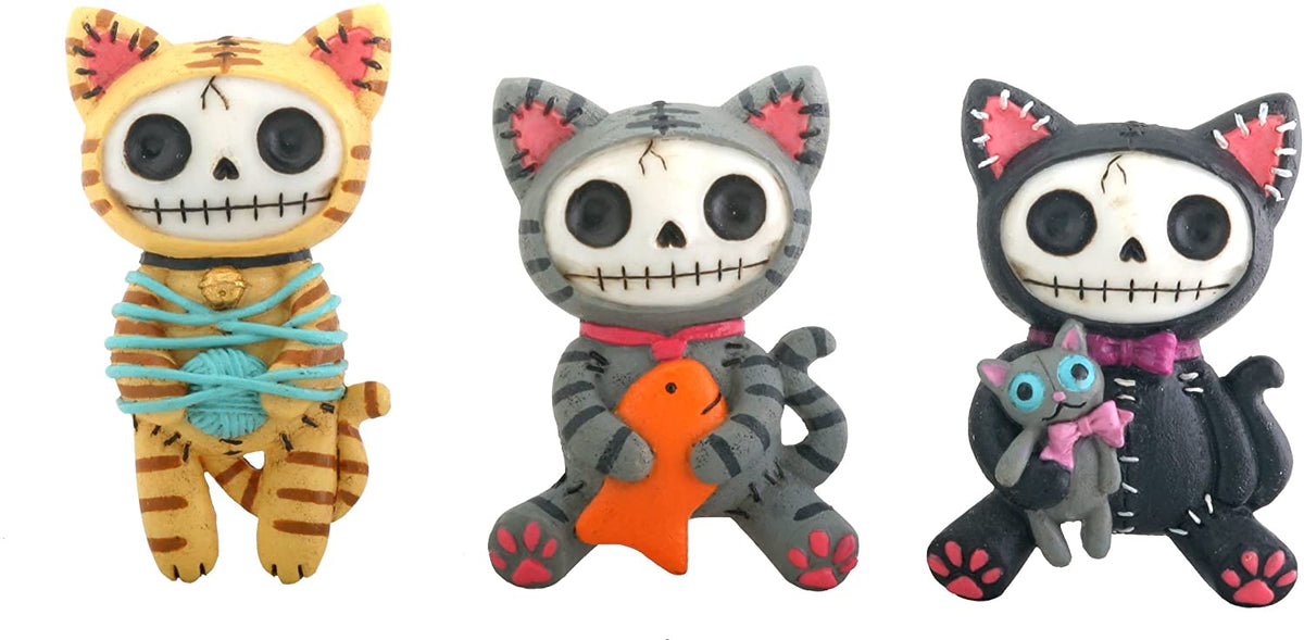 Ebros Gift Furry Bones Exclusive Refrigerator Magnets Set of 6 Mao Mao Voodoo Cats Figurines