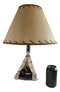 Campfire Story Time Bear Cubs Reading In Teepee Hut Rustic Table Lamp With Shade