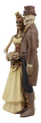 Day Of The Dead Steampunk Socialite Bride And Groom Skeleton Couple Statue 8"H