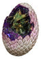 Small Green Sulking Baby Dragon In Colorful LED Light Faux Crystal Geode Egg