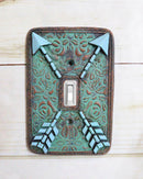 Indian Turquoise Crossed Arrows Friendship Wall Single Toggle Switch Plates Set