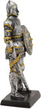 Ebros Royal Knight with Dagger Sword and Round Shield Miniature Figurine 5" H