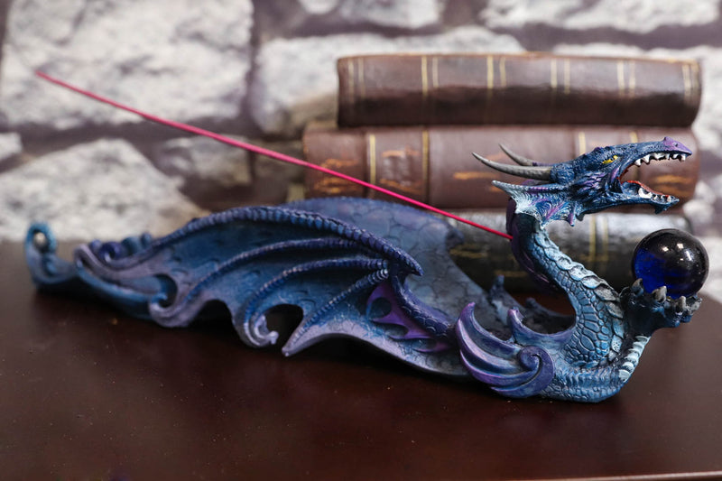 Ebros Myths And Legends Blue Leviathan Deep Sea Dragon Incense Stick Holder Figurine