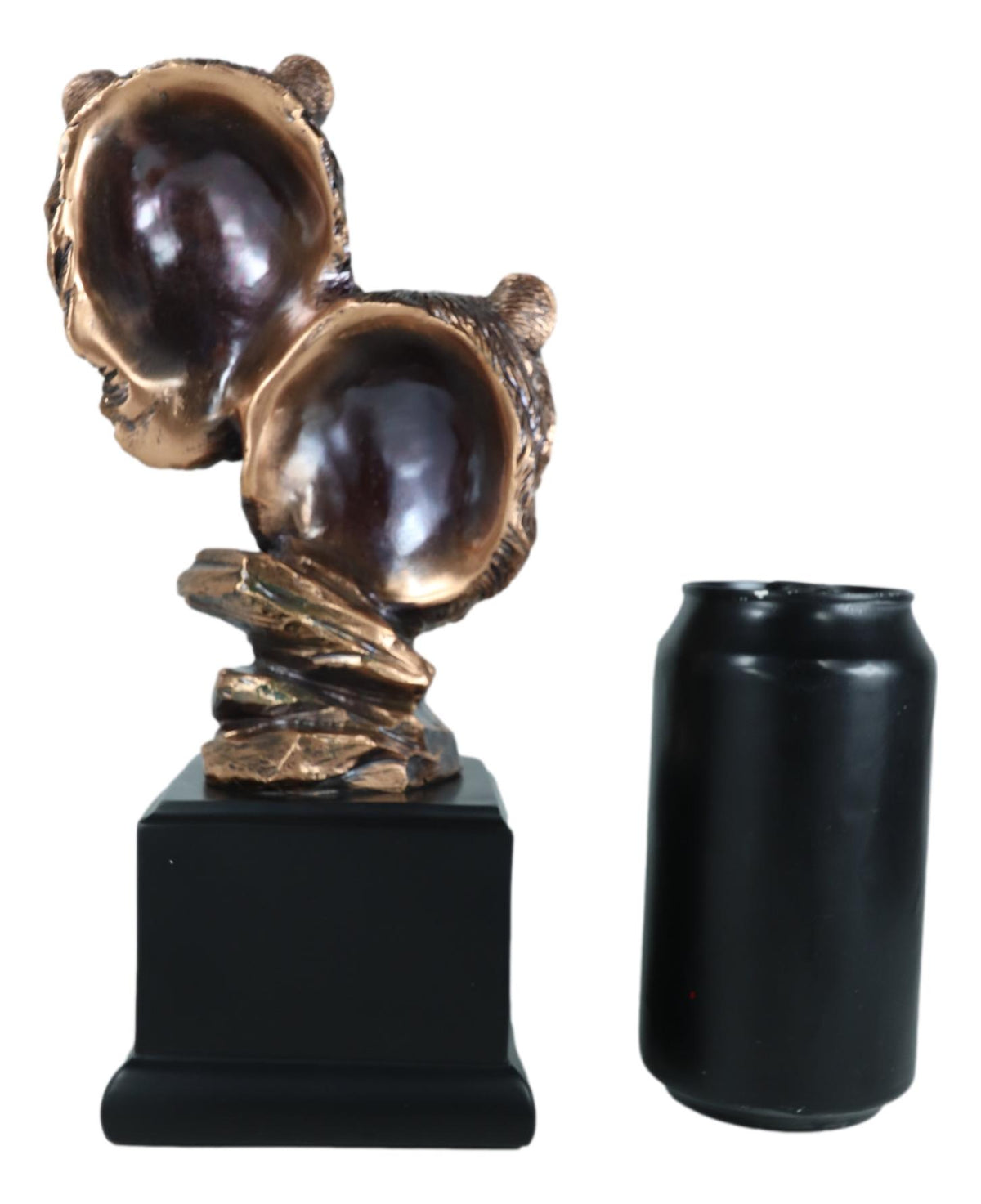Rustic Wildlife Black Bears Couple Family Electroplated Figurine With Base Stand
