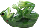 Ebros Rainforest Green Tree Frog Wine Bottle Holder Caddy Figurine 10.25" Long