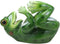 Ebros Rainforest Green Tree Frog Wine Bottle Holder Caddy Figurine 10.25" Long